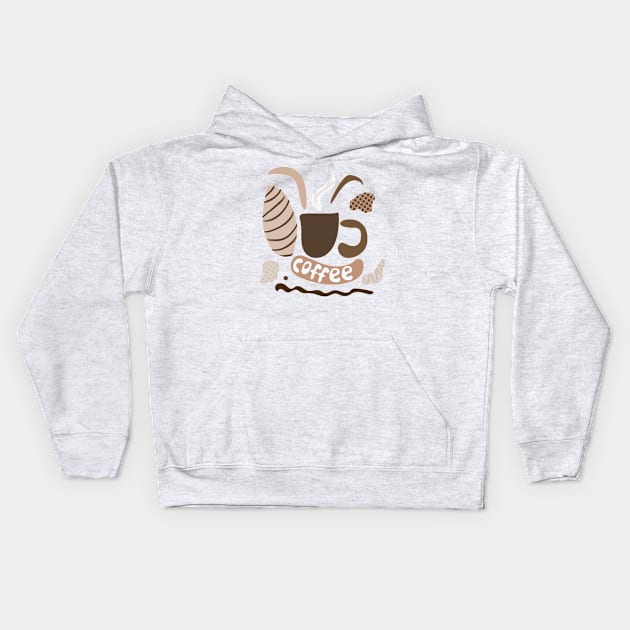 Cup Of Coffee Kids Hoodie by Evgenija.S